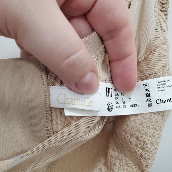 Chantelle‎ C22310 Parisian Allure Unlined Plunge Nude Underwire Bra Size 38DDDD - Picture 5 of 6